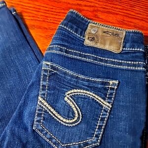 Ladies Silver Suki High Capri jeans